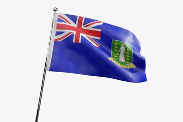 British Virgin Islands - waving fabric flag isolated on white background - 3D illustration