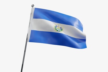 El Salvador - waving fabric flag isolated on white background - 3D illustration