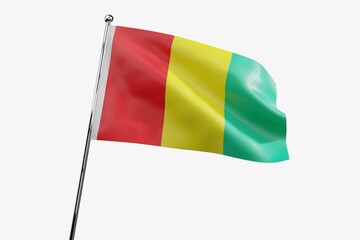 Guinea - waving fabric flag isolated on white background - 3D illustration