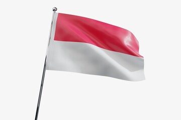 Indonesia - waving fabric flag isolated on white background - 3D illustration