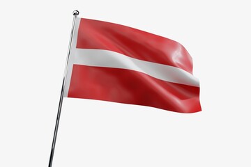 Latvia - waving fabric flag isolated on white background - 3D illustration