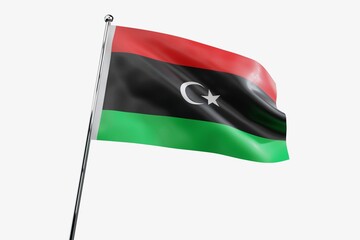 Libya - waving fabric flag isolated on white background - 3D illustration