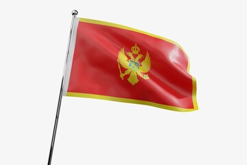 Montenegro - waving fabric flag isolated on white background - 3D illustration