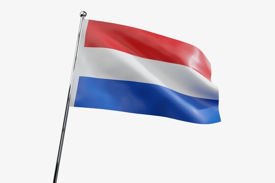 Netherlands - waving fabric flag isolated on white background - 3D illustration