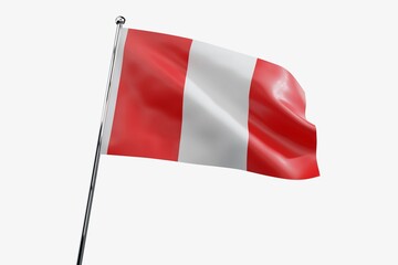 Peru - waving fabric flag isolated on white background - 3D illustration