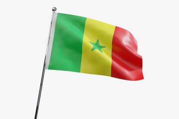 Senegal - waving fabric flag isolated on white background - 3D illustration