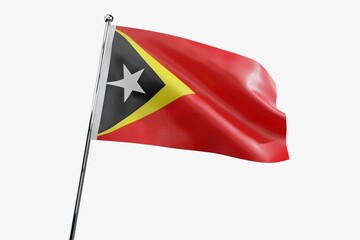 East Timor - waving fabric flag isolated on white background - 3D illustration