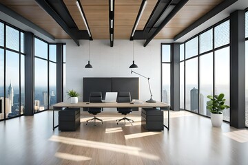 modern loft area office interior