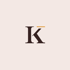 Unique Minimalistic K Letter Logo Design: Versatile Emblem Concept with Elegance. Ideal for Premium Business, Finance, and Corporate Identity. Vector Symbol in Graphic Alphabet.