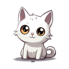 White Kitten Clipart, White Cat Clip Art, White Cat Sticker Art, Cartoon Sticker, Vector Illustration, Isolated Cartoon, Cartoon Character, Cartoon Vector, Cartoon Animation, Anime Character