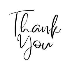 Thank you typography lettering vector.