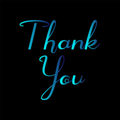 Thank you typography lettering vector.