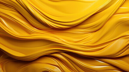 Yellow Acrylic Paint Flowing as Wave Stunning Abstract Background AI Generative