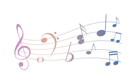 Music notes background. Vector music signs