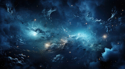 Naklejka na ściany i meble Panorama View Universe Space Shot of Milky Way Galaxy with Stars on a Night Sky Background AI Generative