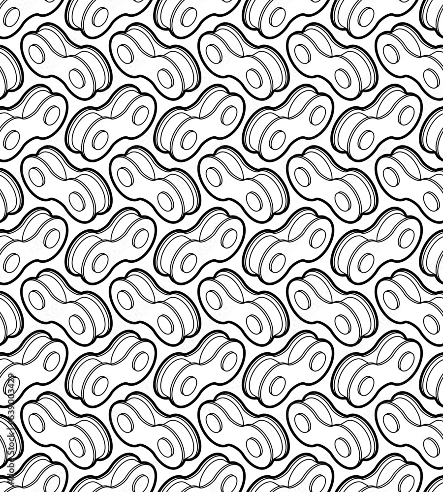 Poster bicycle chain pattern seamless. vector background