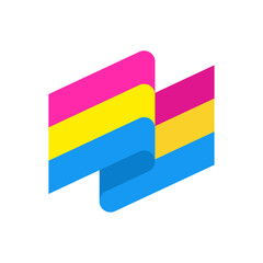 Pansexual flag isolated. Pansexuality Banner. Vector illustration