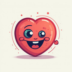 Illustration of a cartoon of a heart. Generative AI.