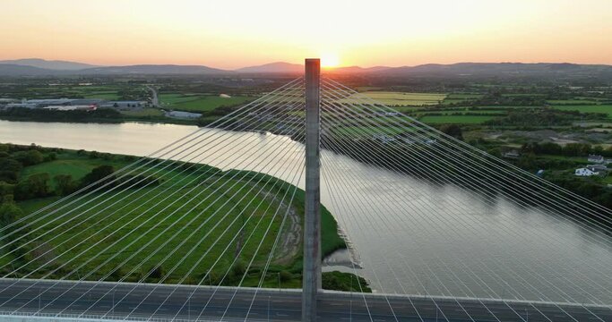 Fantastic bridge over the Suir River against the sunset