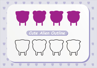 CUTE ALIEN OUTLINE