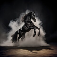 Obraz na płótnie Canvas Black Horse backdrop