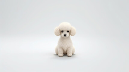 Toy Poodle Isolated on White Background AI Generative