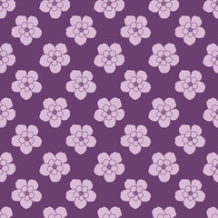 Seamless pattern with purple flower background