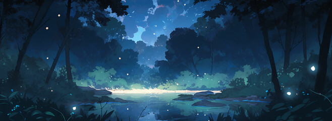 Summer Day Forest Magic Fairy Tale Flowers Lawn Path Adventure