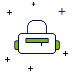 Filled outline Sport bag icon isolated on white background. Vector