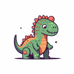 A cartoon illustration of a dinosaur. Generative AI.