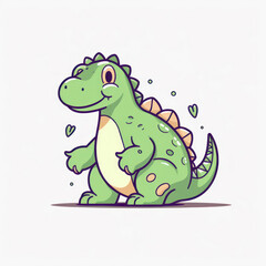 A cartoon illustration of a dinosaur. Generative AI.