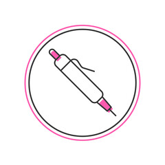 Filled outline Pen icon isolated on white background. Vector