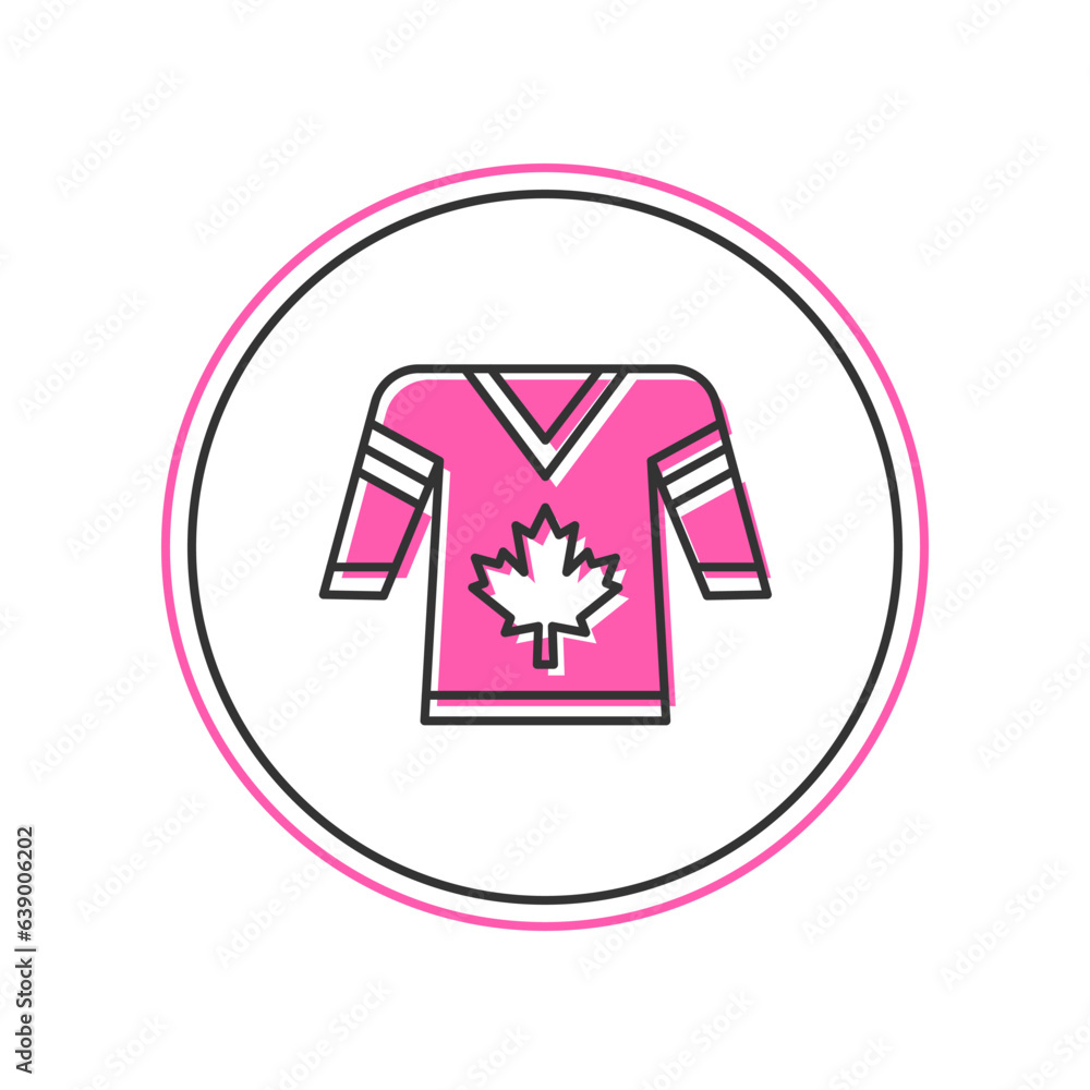 Sticker filled outline hockey jersey icon isolated on white background. vector