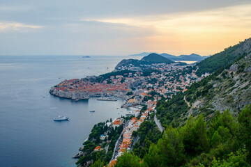 Fototapeta na wymiar Sunset at Dubrovnik in Croatia