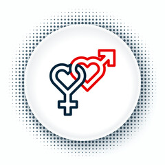 Line Gender icon isolated on white background. Symbols of men and women. Sex symbol. Colorful outline concept. Vector