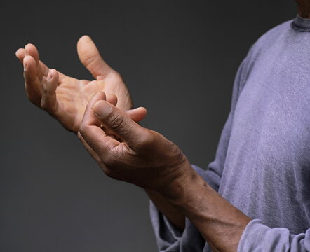 praying for God with hands on white black stock image stock photo	