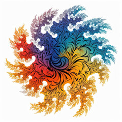 Illustration of a fractals painting. Generative AI.
