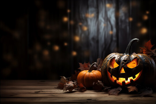 Halloween Pumpkin Scary Spooky Poster Background Wallpaper Illustration