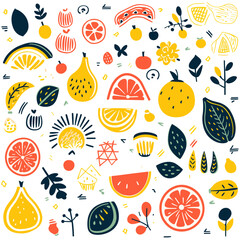 Handdrawn Fruit Doodle