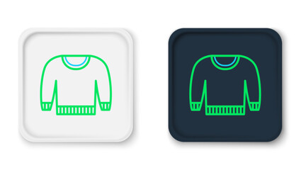 Line Sweater icon isolated on white background. Pullover icon. Sweatshirt sign. Colorful outline concept. Vector