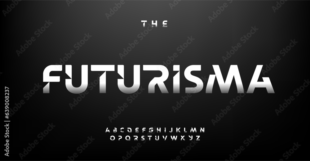Aufkleber futuristic font with a modern touch, perfect for tech enthusiasts. ideal for edm and cyberpunk logos