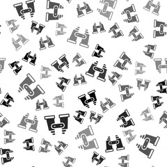 Black Binoculars icon isolated seamless pattern on white background. Find software sign. Spy equipment symbol. Vector