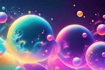 Obraz na płótnie Canvas logo style illustration silhouette colorful bubbles. ai generative