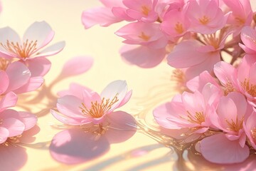 Obraz premium transparent liquid metallic spring flowers. ai generative