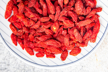 Goji berrie food supplement healthy meal food snack on the table copy space food background rustic top view