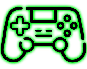 video game controller icon with neon light