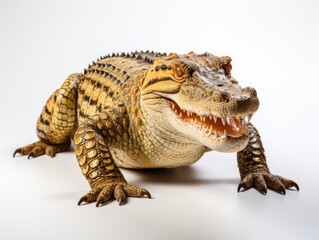 Crocodile isolated on a white background. Studio shot.