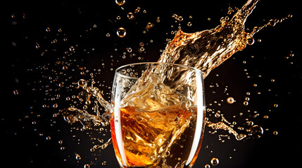 Drink splash on black