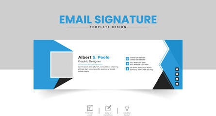 Creative Modern and minimalist email signature template | personal social media cover Premium Vector | Professional Email Signature Template