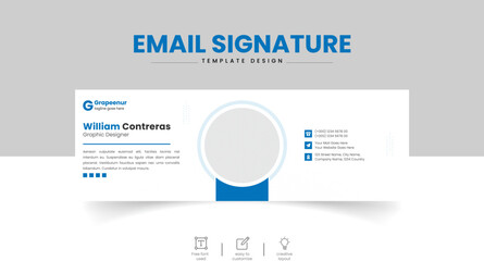 Creative Modern and minimalist email signature template | personal social media cover Premium Vector | Professional Email Signature Template